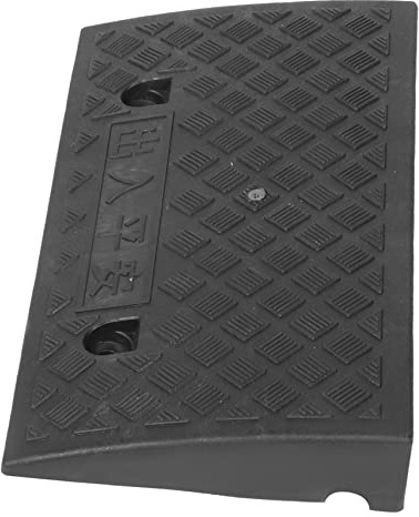 Schwellenwertrampe aus Kunststoffgummi mit Hoher Flexibilität, Schwarz | Rutschfest und Formstabil, Leichtes Zubehör für Rollstühle, Treppen und Kanten, 1 Stück