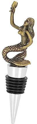 Mobestech Mermaid Wine Bottle Stopper Zinc Alloy Creative Vacuum Wine Stopper Reusable Leakproof Seal Suitable for Bars and Home Use