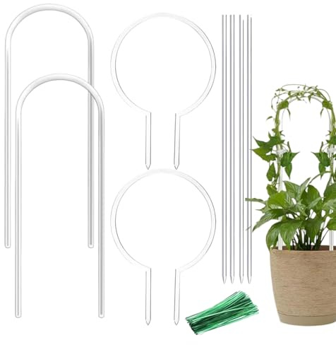 Duroecsain Petit tuteur pour, Petit tuteur pour grimpantes, Support décoratif avec nœud pour Pots et piquets Tuteur pour légumes Pothos et vignes