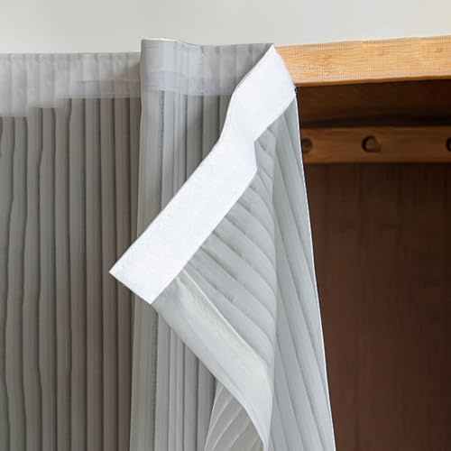 Cortinas opacas adhesivas a prueba de polvo para estantes, armario abierto, cortina de cocina, zapatero, armario, decoración de baño