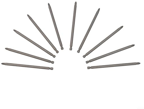 Zilimontt Lot de 10 embouts de tournevis cruciformes magnétiques PH2 pour tournevis électriques et outils manuels 150 mm