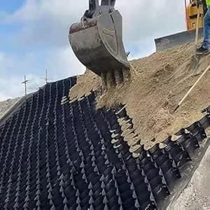 Finitrice a griglia for il controllo dell'erosione, stabilizzatore di ghiaia for lavori nel sottofondo del suolo, muri di sostegno e rete for pavimentazione del giardino(5cm high,2m x 5m)