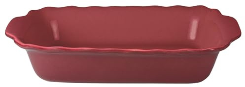 Wald Terrina quadrata in Ceramica, Argilla di alta qualità - Pirofila per Cottura in Forno e Microonde, Ideale per pasta,carne, pesce e verdura - diverse misure e colori (Rosso, Rettangolare cm 38)