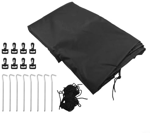 Cubierta ovalada para alberca sobre el suelo, lona resistente a la intemperie con accesorios para piscinas inflables rectangulares y con marco de metal, lámina protectora de desechos