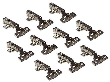 Gedotec Topfband Clip-On 110° Topfscharnier Eckanschlag G20 mit Schließautomatik & Soft-Close Dämpfung | Küchen-Scharnier zum Schrauben | Kröpfung 0 mm | 10 Stück - Möbelscharnier mit Montageplatte