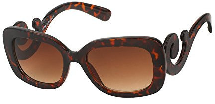 Hochwertige Sonnenbrille Glamour eckig spiralig getönt 400UV Vintage Designer braun