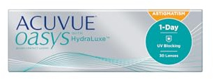 ACUVUE OASYS 1-Day for Astigmatism Kontaktlinsen – Tageslinsen mit komfortablem Tragegefühl – -1,5 dpt, Cyl -0,75, Ach 170 & BC 8.5 – Mit UV Schutz & Austrocknungsschutz – 30 Linsen