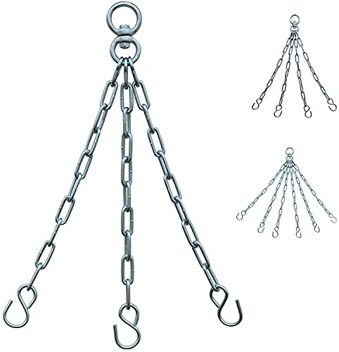 AQF Heavy Duty Boxing Punch Bag Iron 3 Panel Chains Wall Mount Punching MMA Training Hanger (3 Strand)