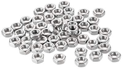 uxcell Hex Nuts, M4x0.7mm Metric Coarse Thread Hexagon Nut, Stainless Steel 304, Pack of 50