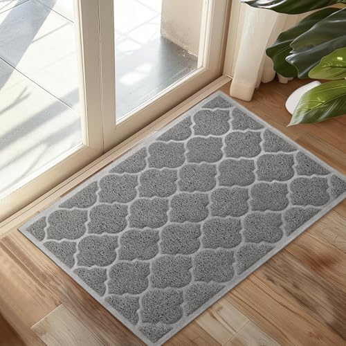 Cosyearn Door Mat, 24x36, Grey, Indoor Outdoor Front Entryway Doormat
