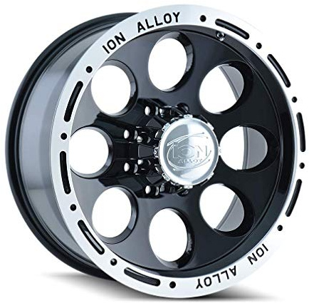 ALLOY RIM/WHEEL ION TYPE 174 BLACK/MACHINED LIP 17X9 8-170 0MM 130.8MM (PRICE IS PER RIM) CENTER CAP INCLUDED, LUGS & HUB RINGS NOT INCLUDED
