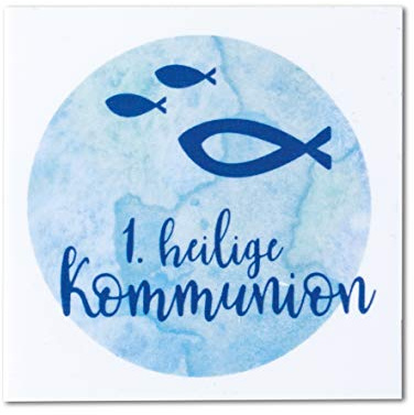 Rayher 31631356 Wachsmotiv Watercolor- Heilige Kommunion, hellblau, 6,7 x 6,7 cm, 1 Stück, zum Gestalten von Kerzen für die Kommunionsfeier