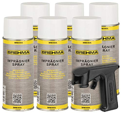 BREHMA 6X Imprägnierspray inkl. Griff, Imprägnierung, Textilien, Zelte, Cabriodächer, Markissen, Wasser- und schmutzabweisend