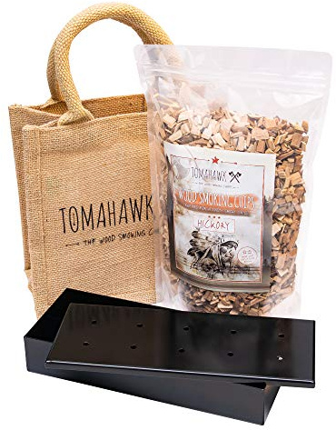 Tomahawk Räucherbox und Geschenk-Sets – Verwandeln Sie Ihren Grill in einen Smoker – für einen leckeren Smoky Grill Smoker Box Geschenk-Set – Hickory