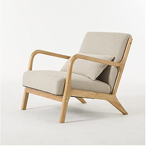 DUNAKE Modern Wohnzimmer Sessel,Fernsehsessel Relaxsessel,120° Einzel-Sofasessel,Zuhause,Schlafzimmer,Balkon,Garten,Komfortabel und langlebig, praktisch und modisch (Color : Beige)