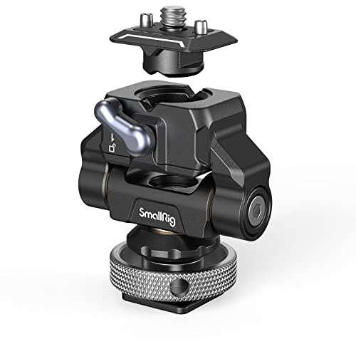 SmallRig Quick Release Camera Monitor Mount with Cold Shoe, Supports Swivel 360° and Tilt 170° Adjustable, Drop-in HawkLock Camera Hot Cold Shoe Monitor Holder for 5 & 7 Monitor - 3514C