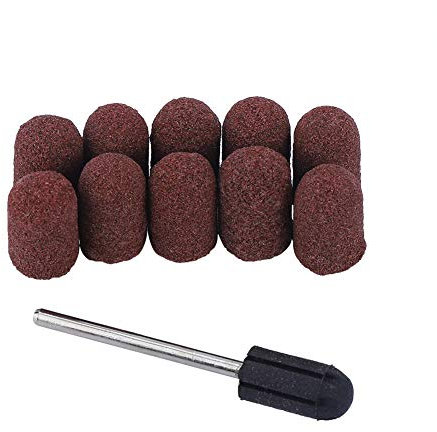 Levigatura Per Smerigliatura della Testa Dedicata alle Unghie, 2 Tipi 10 Pezzi, Lucidatore Per Cappuccio Abrasivo, Strumento Per Pedicure Per Manicure con Sabbia(7 * 13)