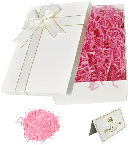 White Gift Box for Presents, 22x16x8.5cm,Gift Boxes with Lids
