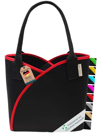 SILUK Filztasche Einkaufskorb Einkaufstasche, Filztaschen Shopper, Groß Multifunktional Filzkorb zur Aufbewahrung (Modell 1 Rot)