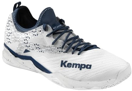 Kempa Unisex Wing Lite 2.0 Game Changer Handballschuhe, Sportschuhe, Turnschuhe, weiß/Marine, 42.5 EU