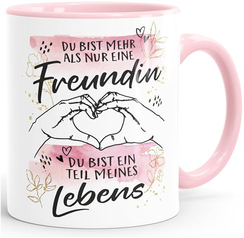 SpecialMe® Tasse beste Freundin Spruch Du bist nicht nur eine Freundin Geschenk BFF Weiss-innen-rosa standard