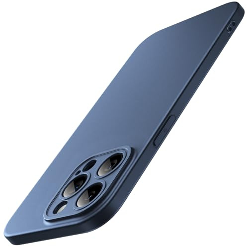 JETech Cover Slim per iPhone 15 Pro Max 6,7 Pollici con Lente Fotocamera Copertura, Ultra Sottile Leggera Opaca Finitura Minimalista Protettiva Cellulare Custodia (Titanio Blu)