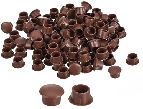 QUARKZMAN Tappo Fori Vite Plastica Per Mobili, 10mm, Marrone Rosso, 100Pz | Tappo Rotondi, da Inserire a Pressione, in Plastica, per Mobili Armadietti Credenze
