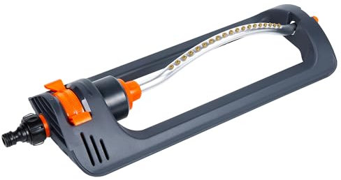 ASAB Lawn Bar Sprinkler with Adjustable Spray Control Quick Hose Attachment Water Garden Sprinkler with 17M Wide Coverage Durable Metal Rod Irrigation Oscillating Easy to Set Up Lawn Sprinkler