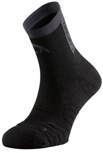 Lurbel Aitana Four - Calcetines con Amortiguación, Trail Running Unnisex, Transpirables y Antiolor, Ajuste Cómodo, Para carreras y Senderismo, Gran durabilidad. (XL (45-47), Negro)