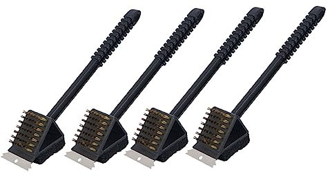 CIMAXIC 4stücke Dreiecksbürste Mit Langem Griff Grillbürste Reinigungsbürste Grillzubehör Grillreiniger Draht Pinsel Für Grill Sauber Machen