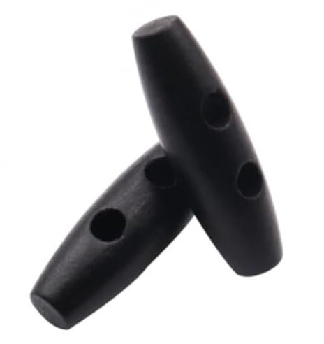 20 edle Knebelknöpfe 35mm schwarz Holzknöpfe Zweilochknöpfe zum annähen Jackenknöpfe