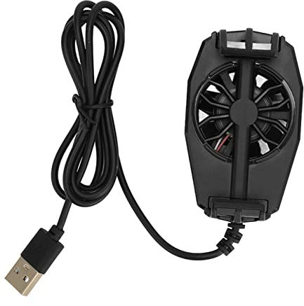 Jauarta Mini Phone Cooling Fan Portable Super Silent Mobile Phone Radiator Cooler for Playing Games Watching Videos (Black)