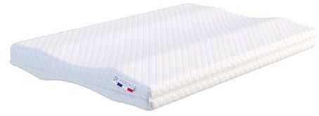 PERCKO - Oreiller Plat Dormeur Ventre - Soutien Cervical Optimal et Confort - Mémoire de Forme - Hypoallergénique - Fabrication Française - 60x40 cm - Blanc
