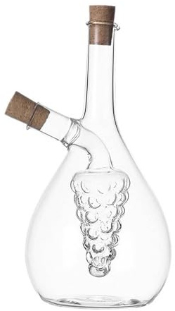 Fenteer Aceitera y vinagrera Dispensador de Aceite de Cocina Vidrio 2 en 1 Botellas para condimentos Almacenamiento de Cocina Herramientas de Cocina Botella