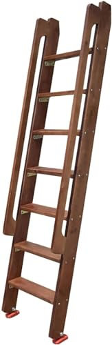 High Bed Wooden Ladder with Handrail for Kids/Disabled/Elderly - 3 4 5 Steps, 100 125 150Cm Loft Cabin Camping Twin Bunk Beds Ladders/Only Angled Ladder