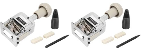 TOPINCN 2PCS Automatische Nummerierungsmaschine, 7 stellige Markierungsmaschine, Schwarze Tinte, Nummerierungsstempel für Rechnungen, Automatisches Einfärben