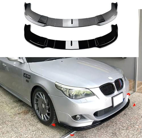 WCSMHYW Auto Frontlippe Frontspoiler für BMW 5 Series E60 E61 M Sport 2005 2006 2007 2008 2009 2010, Car Frontlippe Splitter Wing Frontstoßstangenlippe Auto Zubehör,Piano Black