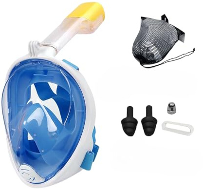 Professional Snorkeling Diving Mask Underwater Scuba Full Face Snorkel Mask Anti Fog Goggles for Kids Adult Swimming Equipment storage bag earplugs