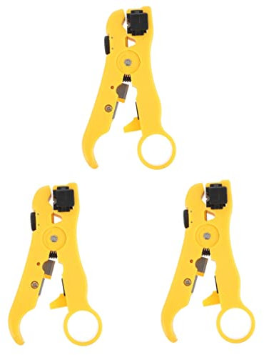 NUOBESTY 3 Pièces Pince à dénuder décapants outil de fil but pinces coupantes strip-teaseuses pince multifonctionnelle outils de dénudage de fil pinces à dénuder multifonctions acier Jaune