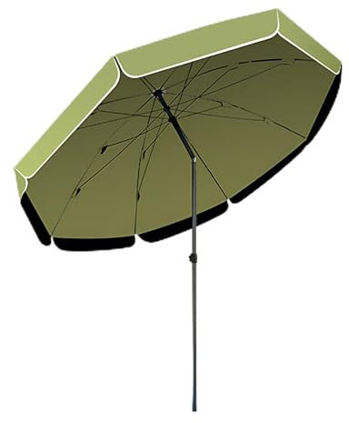 Sombrilla Playa de 200 cm/240 cm/280 cm, con Inclinación, Sombrilla Terraza Exterior, Sombrilla de Jardin, para Balcón Terraza Playa(Green,2.0m/6.6ft)