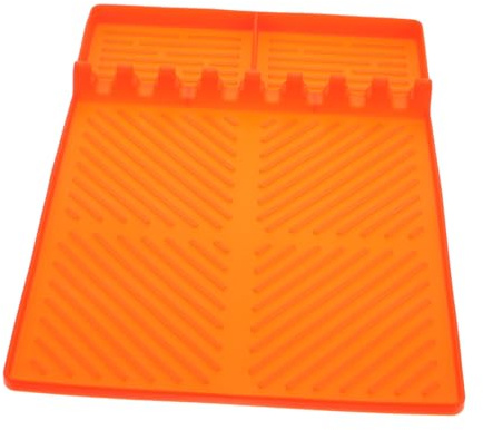 Tapis en Silicone pour Barbecue, Plateau Latéral 16x11 Pouces, Orange | Accessoire pour Plancha, Protège le Plan de Travail, Passe au Lave-vaisselle, Rangement Propre, Silicone