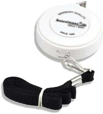 JYNXOR Metre Ruban Couture 1.5m, Ruban à Mesurer Rétractable pour Mesures Corporelles Ruban Souple, Mètre Ruban Double Face pour Regime Couture Tailleur, Ruban Mesure Corps(Blanc)