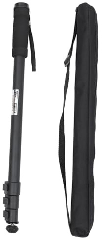 LIGIGWASH Monopode Compact Stable Léger et Alliage en D'aluminium pour Charge Noir, Support Extensible Maximale 3kg Appareil Photo pour Photographe en Extérieur