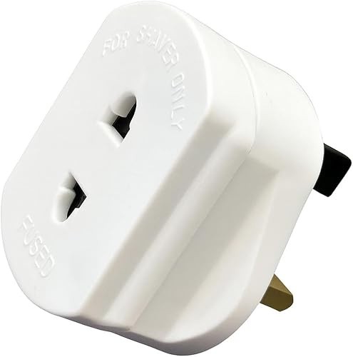13A Shaver Adaptor with 1A Fuse Electric Shavers 2 Pin To 3 Pin Adapter Plug UK Heavy Duty Safety Shutters Converter Adaptor Perfect for Travel Home (1pcs)