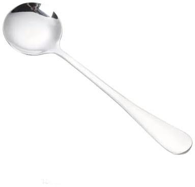 Soup Spoons, 4Pcs Stainless Steel Spoons with Comfortable Long Handle Round Tablespoon for Home Kitchen Restaurant Cafe (Silver Spoon)