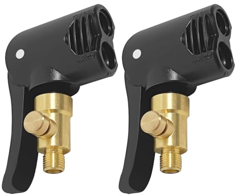 2 Stück Französisches Ventil Adapter, Kompatibel mit Bosch EasyPump, 8mm Autoventil Hebelstecker, Autoventil Hebelstecker Messing, Reifenventil Adapter, Universeller Auto Reifen Air Chuck für Fahrrad