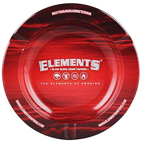 Elements rund Metall Aschenbecher – magnetische 14 cm rot