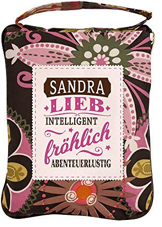 History & Heraldry Design Top Lady Tasche: Sandra/Einkaufstasche, Strandtasche, Sporttasche, Blumenmuster/vielseitig, praktisch, personalisiert mit Name und Spruch