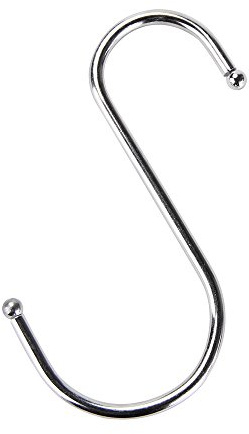 Fdit S-Haken Edelstahlhaken Metallhaken Badezimmer Küche Hängevorrichtung Universal Edelstahl S Form Haken für Küche Pfannen Töpfe Pflanzen Taschen Pfannen Löffel (L)