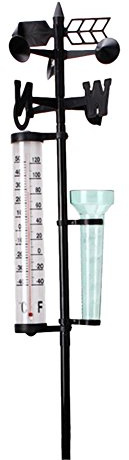 Enjoyall Weather Station for Garden, Garden Weather Station with 4 Functions, Temperature, Rainfall, Wind Direction, Wind Speed